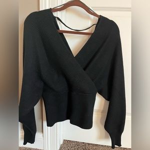 Love Tree | Wrap Sweater | Black